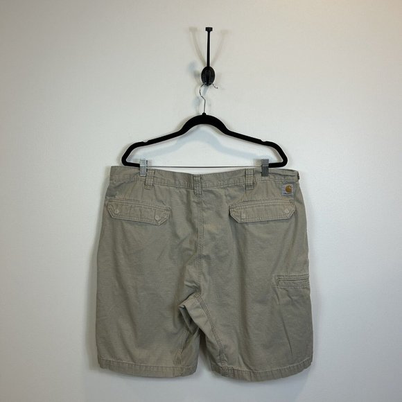 🛑 Carhartt Size 42 100240 - Tacoma Ripstop Short - 10 Inch Beige Relaxed Fit - Picture 7 of 9